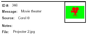 Icon Message: Movie theater (film projecter)
