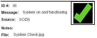 Icon Message: System on and functioning