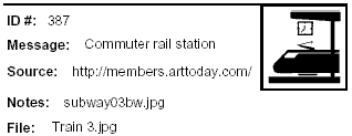 Icon Message: Commuter rail station (Clip art of subway station)