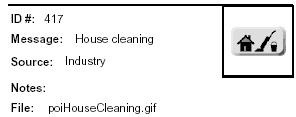 Icon Message: House Cleaning (clip art of house, vacum and bucket)
