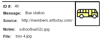 Icon Message: Bus station (clip art of school bus)