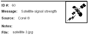 Icon Message: Satellite Signal Strength