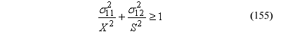 This equation reads the quotient of Orthotropic stress component subscript 11 superscript 2 divided by general parallel wood strength superscript 2 plus the quotient of orthotropic stress component subscript 12 superscript 2 divided by shear strength superscript 2 is greater than or equal to 1.