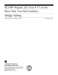 NCHRP Report 350 Test 4-11 of the New York Two-Rail Curbless Bridge Railing