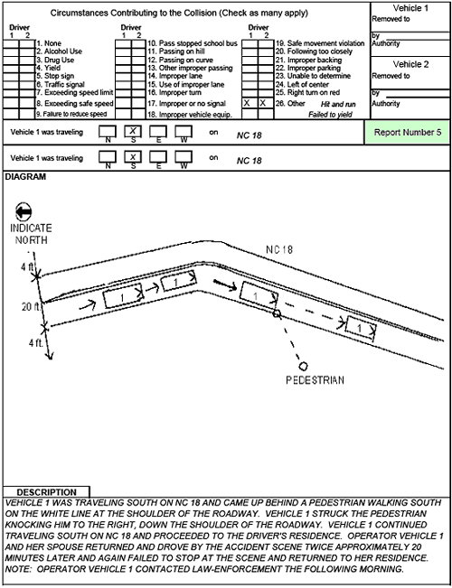 Figure 136. North Carolina Crash Report—Number 5