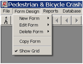 The Form Design menu includes options for the user to create, edit, delete, and copy forms.