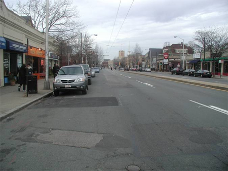 Figure 7. Photo. Massachusetts Avenue condition in the before period. Click here for more information.