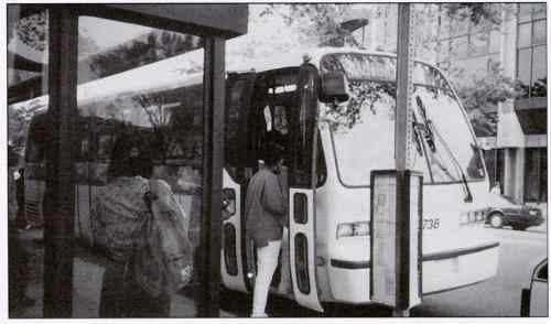 Photo of passengers loading on to a bus