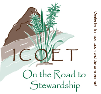 This logo depicts the theme for the upcoming International Conference on Ecology and Transportation, "On the Road to Stewardship!"