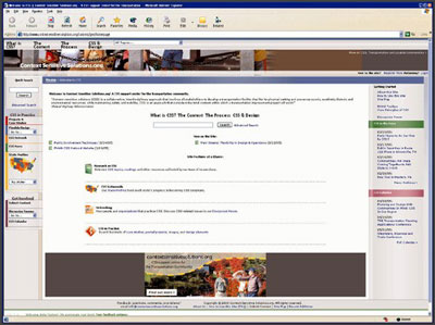 Screen shot of the new context sensitive solutions Web site.