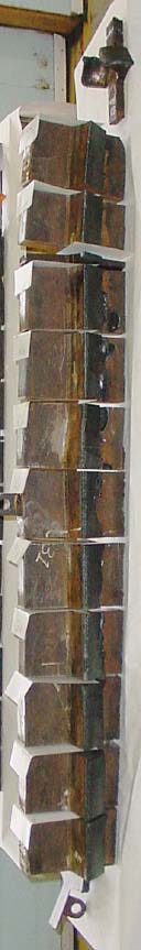 Figure 23: End and side views of weld sample 5D after saw cutting.