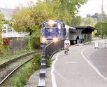 Image of a train next to a bike path
