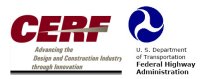 CERT Logo with the words Advancing the Design and Construction Industry through Innovation along with the U.S. DOT FHWA Logo