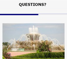 The word Question? and an image of a fountain.