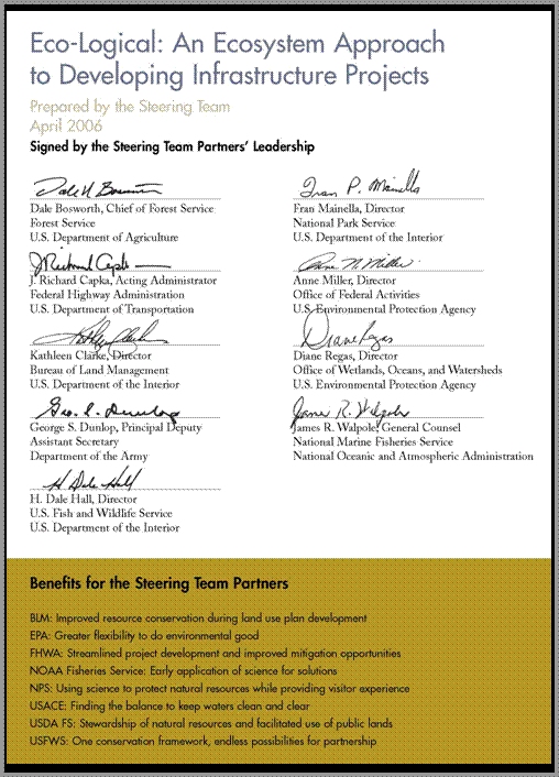 Eco-Logical Steering Team Partners signatures