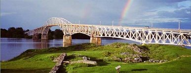 Photo of the Bridge as seen from the ruins of Fort St. Frédéric at the Crown Point State Historic Site