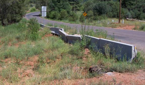 photo of Jersey barriers by a roadside