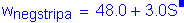 Formula: w subscript negstripa = 48 point 0 + 3 point 0S. Equation not used