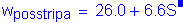 Formula: w subscript posstripa = 26 point 0 + 6 point 6S. Equation not used