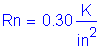 Formula: Rn = 0 point 30 Kips per square inch