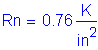 Formula: Rn = 0 point 76 Kips per square inch