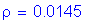 Formula: rho = 0 point 0145