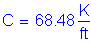 Formula: C = 68 point 48 Kips per foot