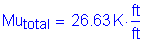 Formula: Mu subscript total = 26 point 63 K times numerator ( feet ) divided by denominator ( feet )