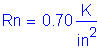 Formula: Rn = 0 point 70 Kips per square inch