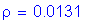 Formula: rho = 0 point 0131