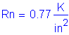 Formula: Rn = 0 point 77 Kips per square inch