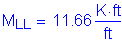 Formula: M subscript LL = 11 point 66 Kips foot per foot