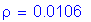 Formula: rho = 0 point 0106