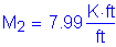 Formula: M subscript 2 = 7 point 99 Kips foot per foot