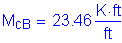 Formula: M subscript cB = 23 point 46 Kips foot per foot