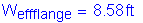 Formula: W subscript effflange = 8 point 58 feet