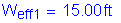 Formula: W subscript eff1 = 15 point 00 feet