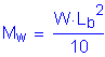 Formula: M subscript w = numerator (W times L subscript b squared ) divided by denominator (10)