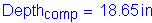 Formula: Depth subscript comp = 18 point 65 inches