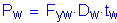 Formula: P subscript w = F subscript yw times D subscript w times t subscript w