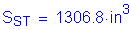 Formula: S subscript ST = 1306 point 8 inches cubed