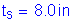 Formula: t subscript s = 8 point 0 inches