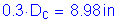 Formula: 0 point 3 times D subscript c = 8 point 98 inches