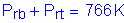 Formula: P subscript rb + P subscript rt = 766 K