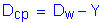 Formula: D subscript cp = D subscript w minus Y