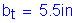 Formula: b subscript t = 5 point 5 inches