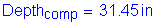 Formula: Depth subscript comp = 31 point 45 inches