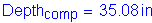 Formula: Depth subscript comp = 35 point 08 inches