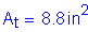 Formula: A subscript t = 8 point 8 inches squared