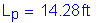 Formula: L subscript p = 14 point 28 feet